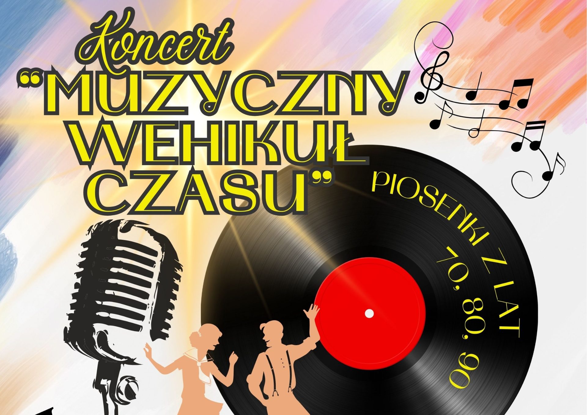 zdjęcie dotyczy koncertu muzycznego Wehikuł czasu, na zdjęciu widać okrągłą czarną płytę winylową