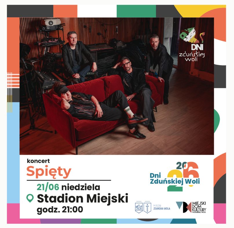 koncert przedstawia Spiętego i jego muzyków, którzy wystąpią 21 czerwca o godzinie 21.00