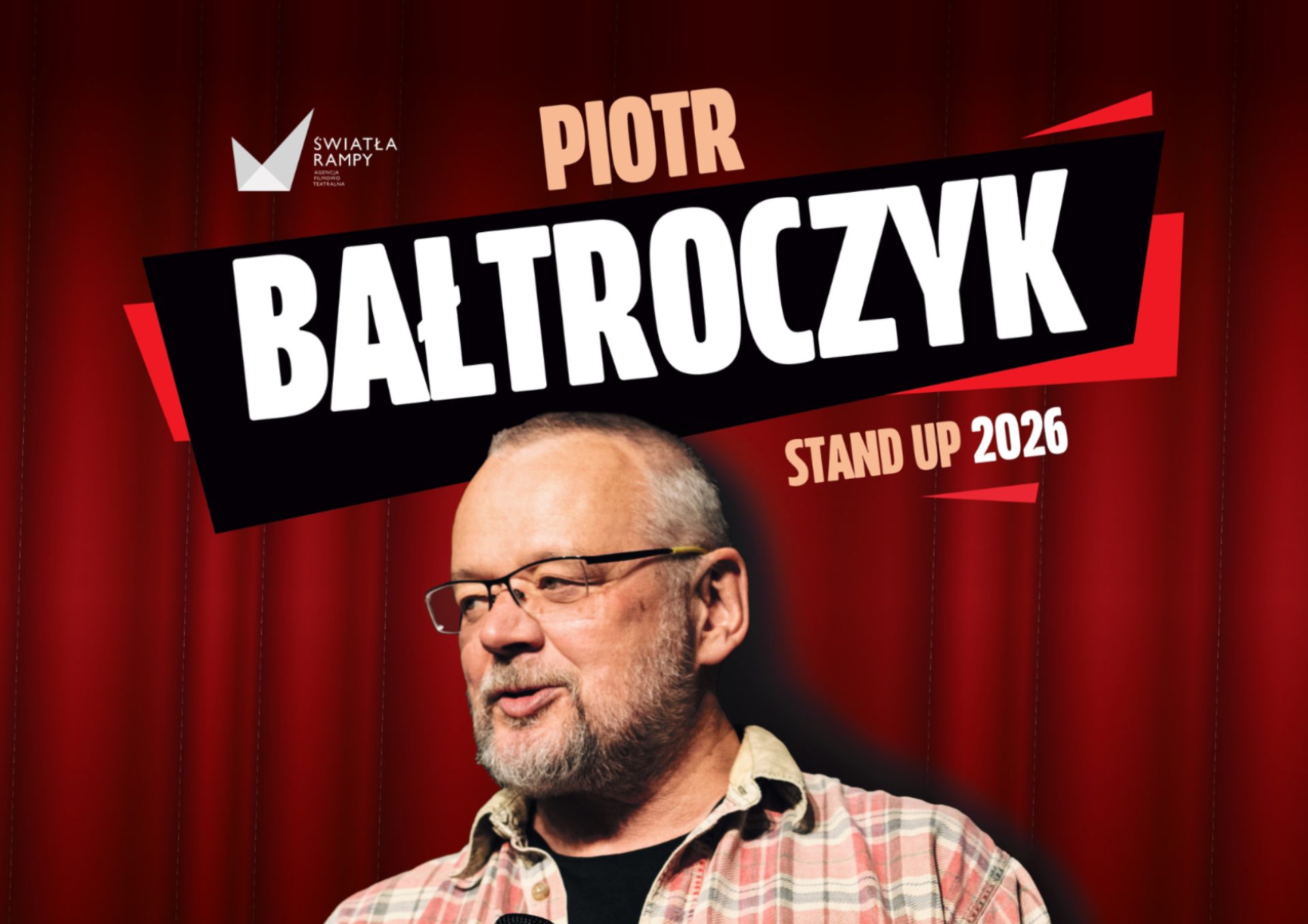 zdjęcie przedstawia mężczyznę w średnim wieku z zarostem, to Piotr Bałtroczyk, który wystąpi 27 września o godz. 17.00