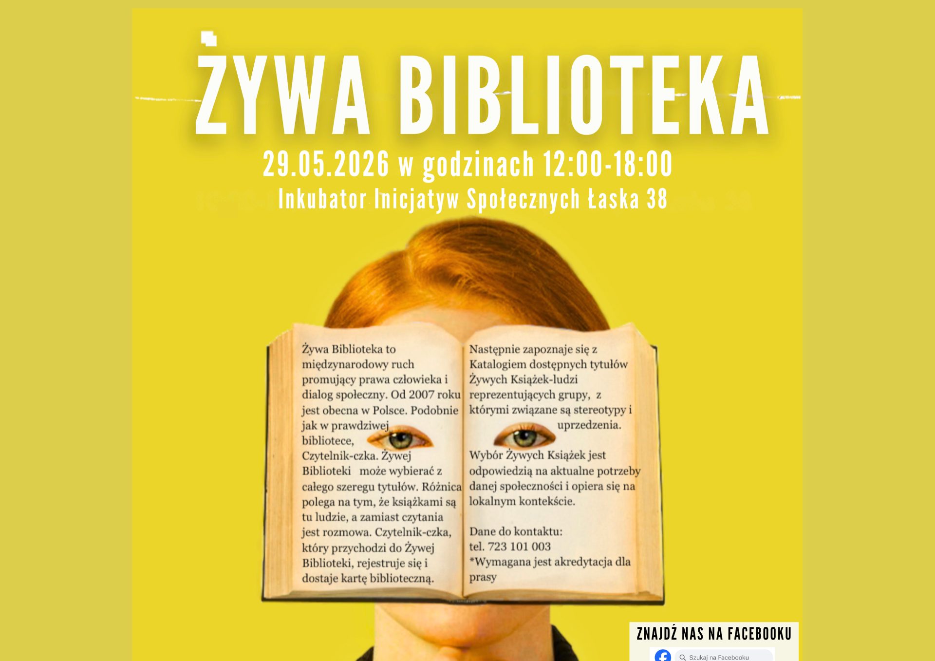 żywa biblioteka po raz trzeci odbędzie się w Zduńskiej Woli 29 maja godz. 12.00-18.00