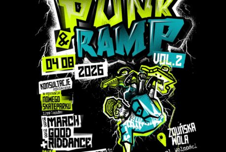 czarny plakat z kolorowymi napisami dotyczy drugiej edycji Festiwalu Punk & Rump