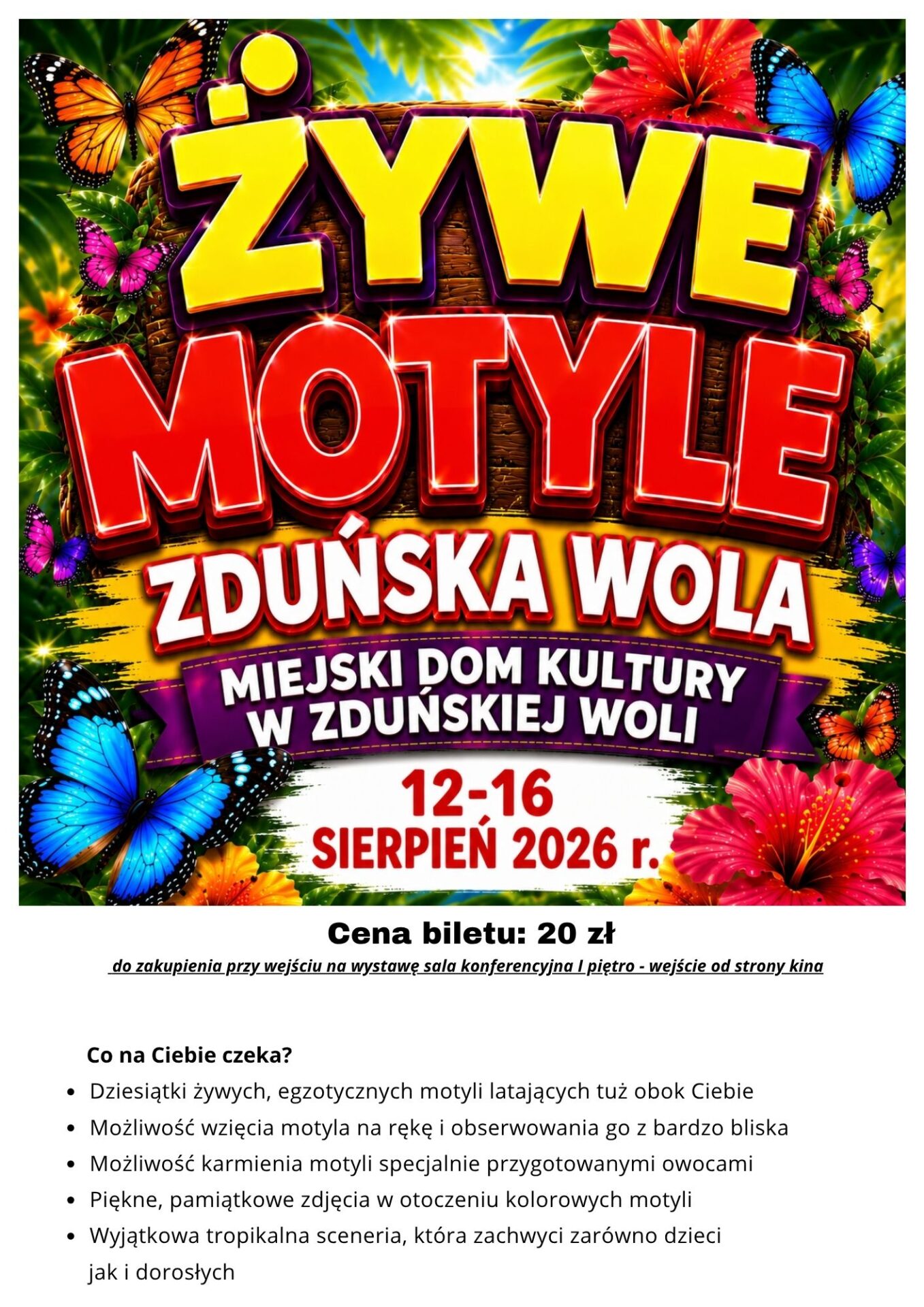 📍 Miejsce Miejski Dom Kultury W Zdunskiej Woli Plac Wolnosci 26 📅 Termin 12–16 Sierpnia 2026 R. 🎫 Cena Biletu 20 Zl1