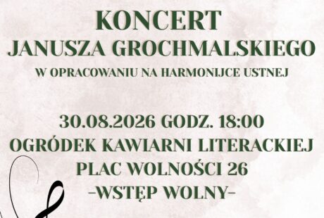 Koncert Janusza Grochmalskiego w Kawiarni Literackiej już 30 sierpnia o godzinie 18.00