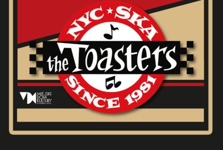 czerwona grafika dotyczy koncertu zespołu The Toasters, który zagra 26 września w MDK Ratusz, jako support zagra Thrudy, a warm up Korzenie fm