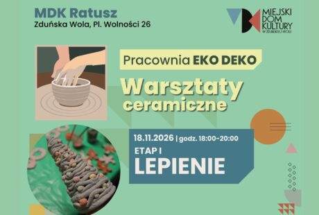 Zapraszamy do pracowni Eko Deko na drugi cykl warsztatowy. 18.11.2026 I 18.00-20.00 ETAP I LEPIENIE 02.12.2026 I 18.00-20.00 ETAP II SZKLIWIENIE