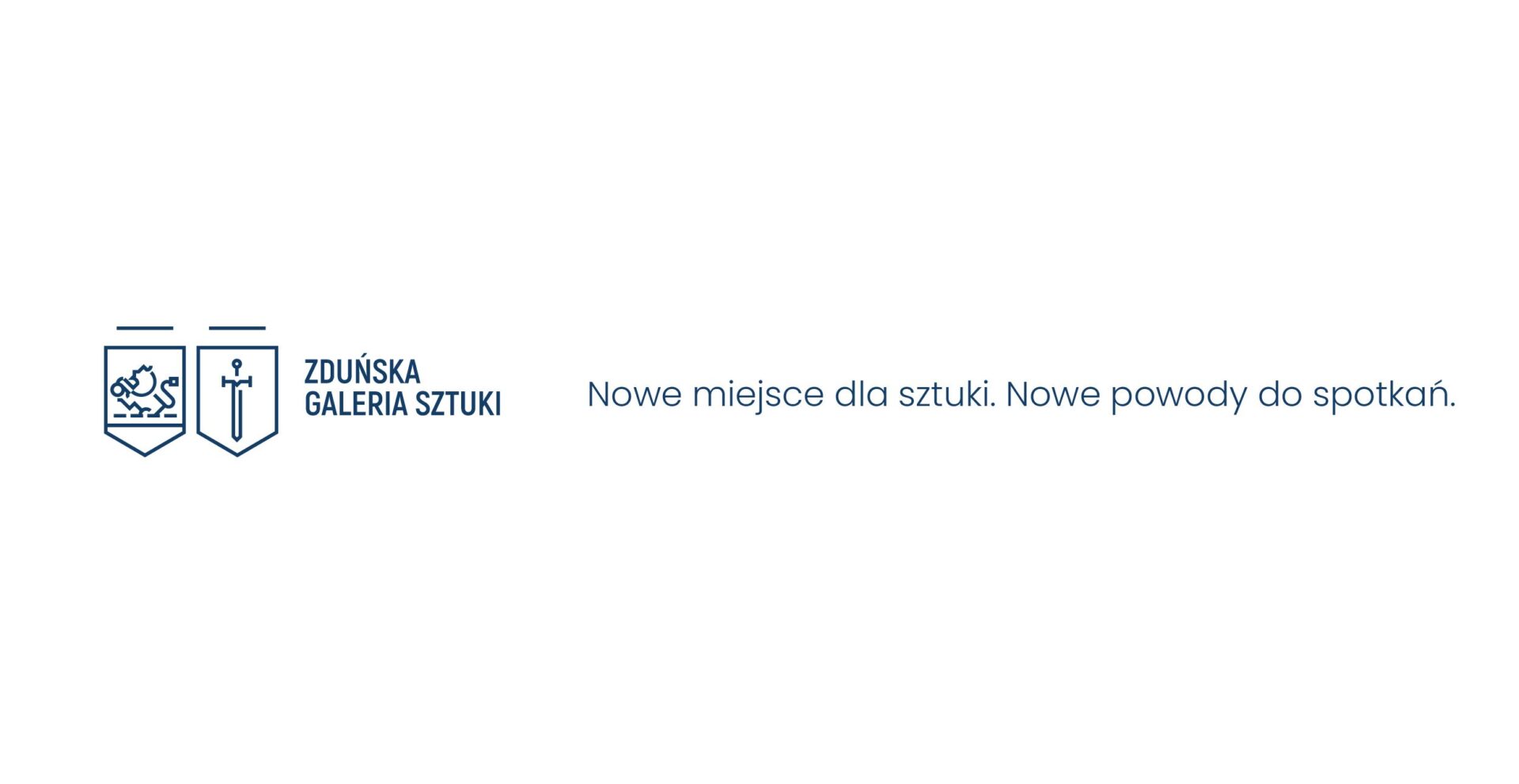 białe tło, a na nim napis Zduńska Galeria Sztuki