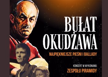 czarny plakat, a na nim dwie męskie twarze, plakat zaprasza na koncert 26 stycznia o godzinie 17.00
