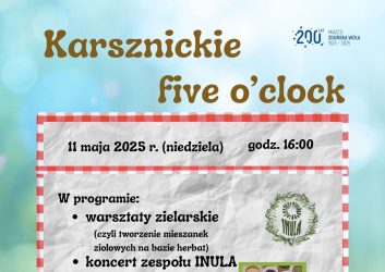 zdjęcie przedstawia szary koc piknikowy z kratką czerwono-białą, to zaproszenie na wydarzenie, jakie odbędzie się 11 maja na placu zabaw przy filii MDK os. Karsznice, początek godzina 16.00