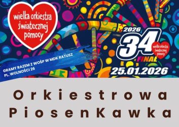 grafika dotyczy 34 Finału Wielkiej Orkiestry Świątecznej Pomocy, który odbędzie się w Ratuszu