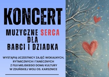 grafika dotyczy Koncert Muzyczne Serca dla Babci i Dziadka w Karsznicach, 20 stycznia, godzina 17.30