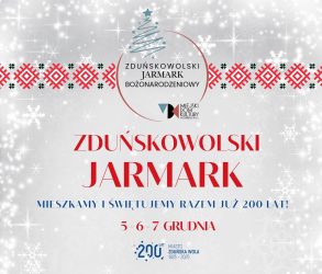 grafika dotyczy Zduńskowolskiego Jarmarku Bożonarodzeniowego, który odbędzie się w dniach 5-6-7 grudnia