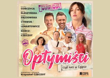 grafika zaprasza na spektakl Optymiści, jest komedia, która odbędzie się w MDK Ratusz 12 stycznia 2025