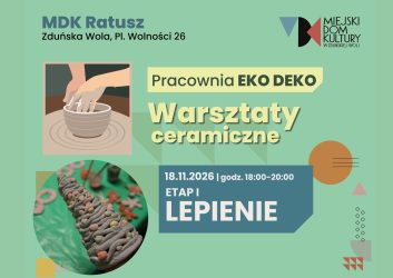 Zapraszamy do pracowni Eko Deko na drugi cykl warsztatowy. 18.11.2026 I 18.00-20.00 ETAP I LEPIENIE 02.12.2026 I 18.00-20.00 ETAP II SZKLIWIENIE