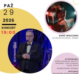 zdjęcie przedstawia mężczyznę i kobietę kolor plakatu biało, żółto różowy